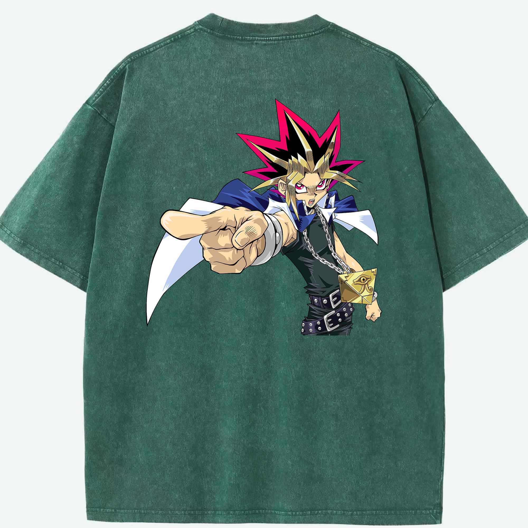 （画像用） 遊☆戯☆王 Yu-Gi-Oh! 綿100% ヴィンテージ風 半袖Tシャツ（背面プリント）